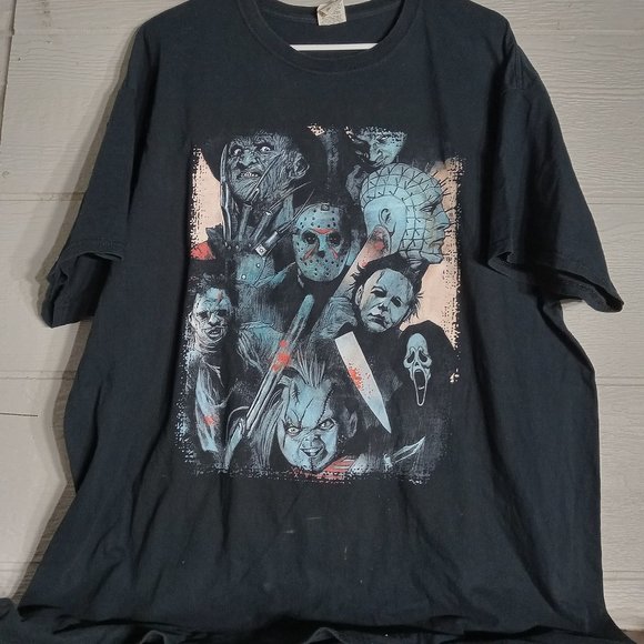 Horror Movies Villains Halloween Serial Killers Tee Fruit of The Loom T-shirt - Picture 1 of 4